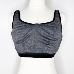 Wacoal Brandi Underwire Sports Bra 852229 Gray Black Size 34DDD